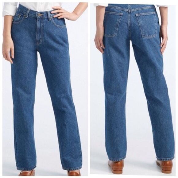 L.L. Bean Double L Faded Jeans Original Fit Size 14 Mom Jeans Hi Rise Medium Was - Picture 1 of 11